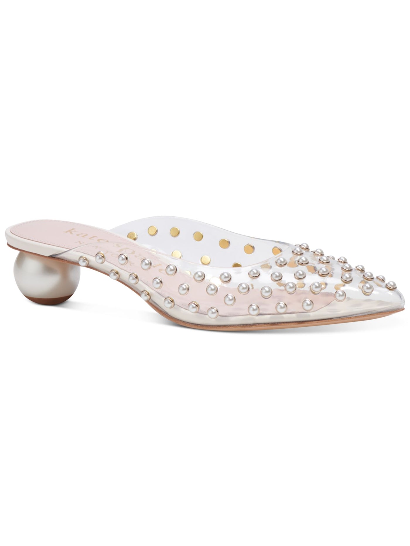 KATE SPADE NEW YORK Womens Clear Embellished Padded Honor Pointed Toe Slip On Flats Shoes 5.5 B