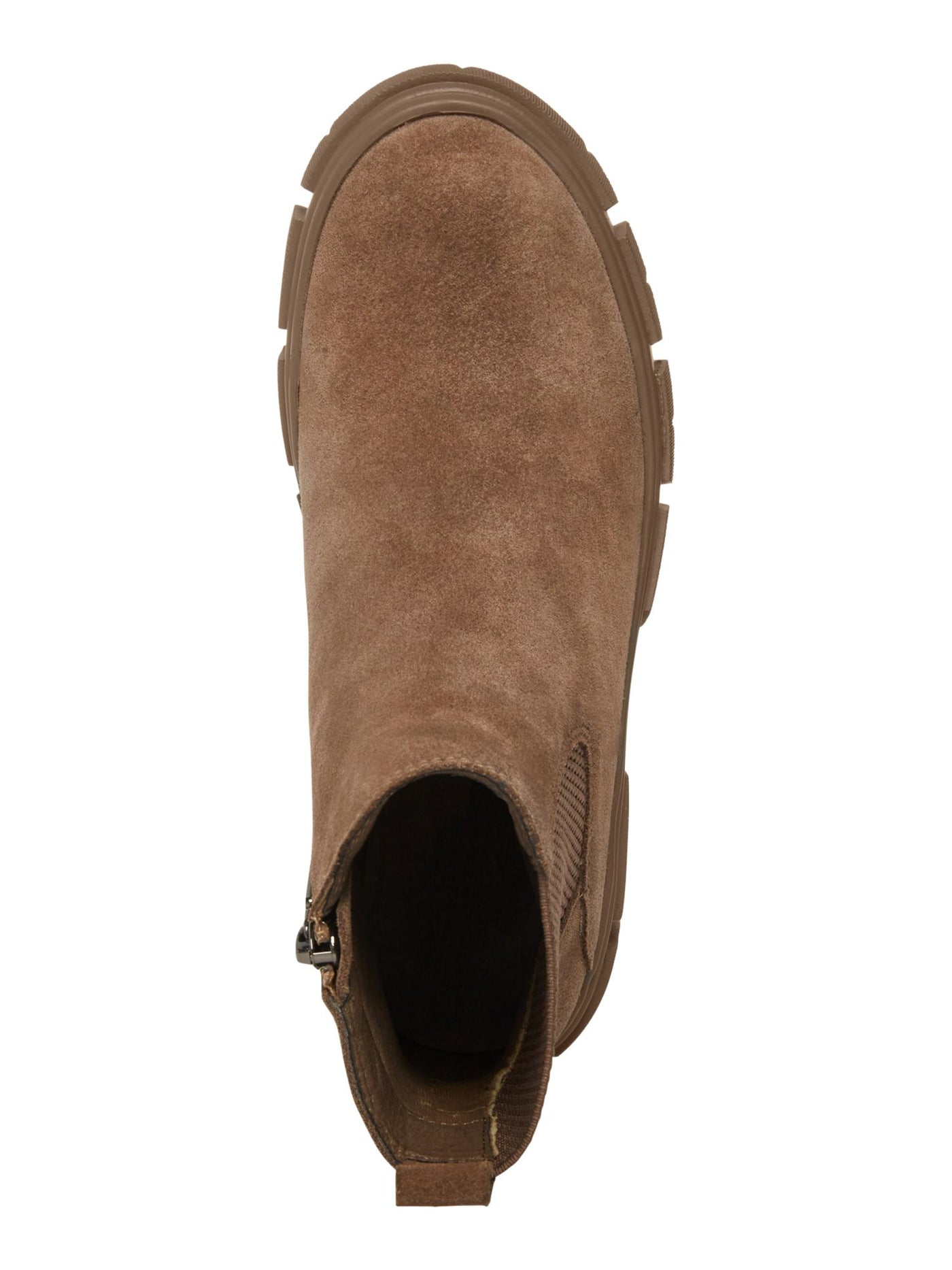 AQUA COLLEGE Womens Dark Taupe Brown Side Goring Back Pull-Tab Padded Slip Resistant Waterproof Priya Round Toe Block Heel Zip-Up Booties 10 M