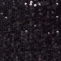 XSCAPE Womens Black Sequined Zippered Vented Drape Detail Gathered Lin Long Sleeve Jewel Neck Knee Length Cocktail Sheath Dress