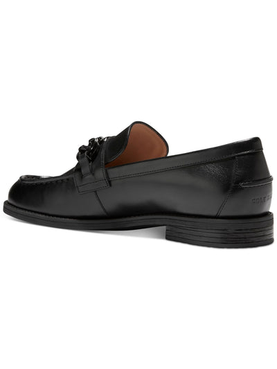 COLE HAAN Womens Black Chain Accent Arch Support Cushioned Stassi Round Toe Slip On Leather Dress Loafers Shoes 6 B