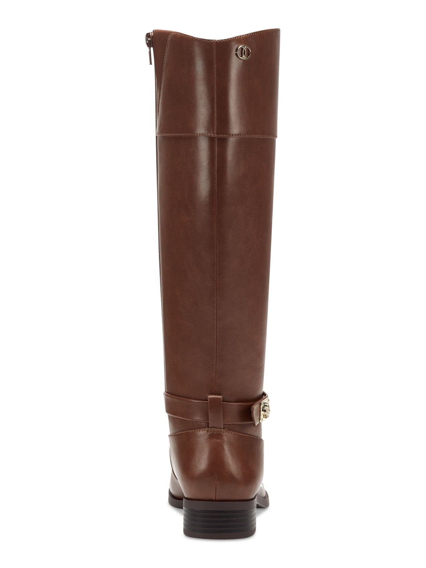 CHARTER CLUB Womens Brown Buckle Accent Johannes Round Toe Zip-Up Riding Boot 10 M