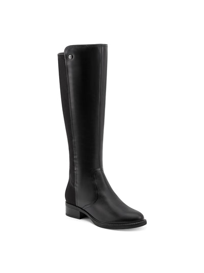 EASY SPIRIT Womens Black Removable Insole Cushioned Arch Support Lani Round Toe Block Heel Zip-Up Riding Boot 5.5 M