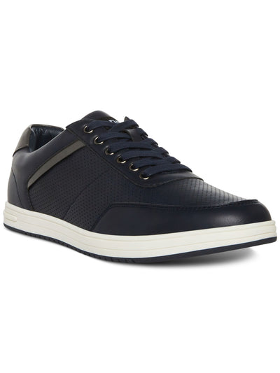 MADDEN Mens Navy Padded Perforated Breathable M-bassil Round Toe Lace-Up Sneakers Shoes 8.5
