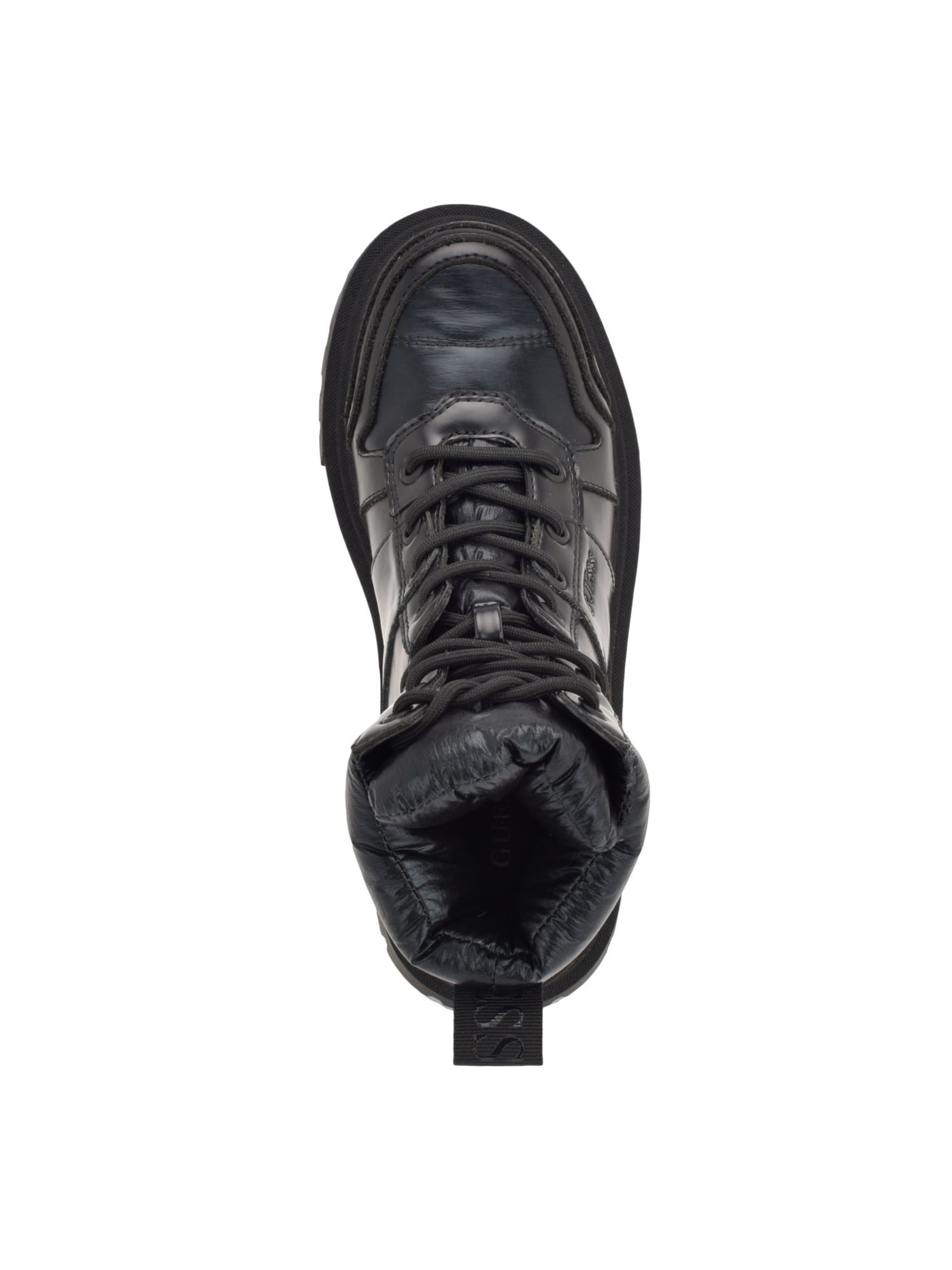 GUESS Womens Black 1" Platform Back Pull-Tab Lug Sole Padded Tisley Round Toe Block Heel Lace-Up Combat Boots 6 M