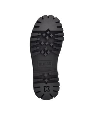 GUESS Womens Black 1" Platform Back Pull-Tab Lug Sole Padded Tisley Round Toe Block Heel Lace-Up Combat Boots M