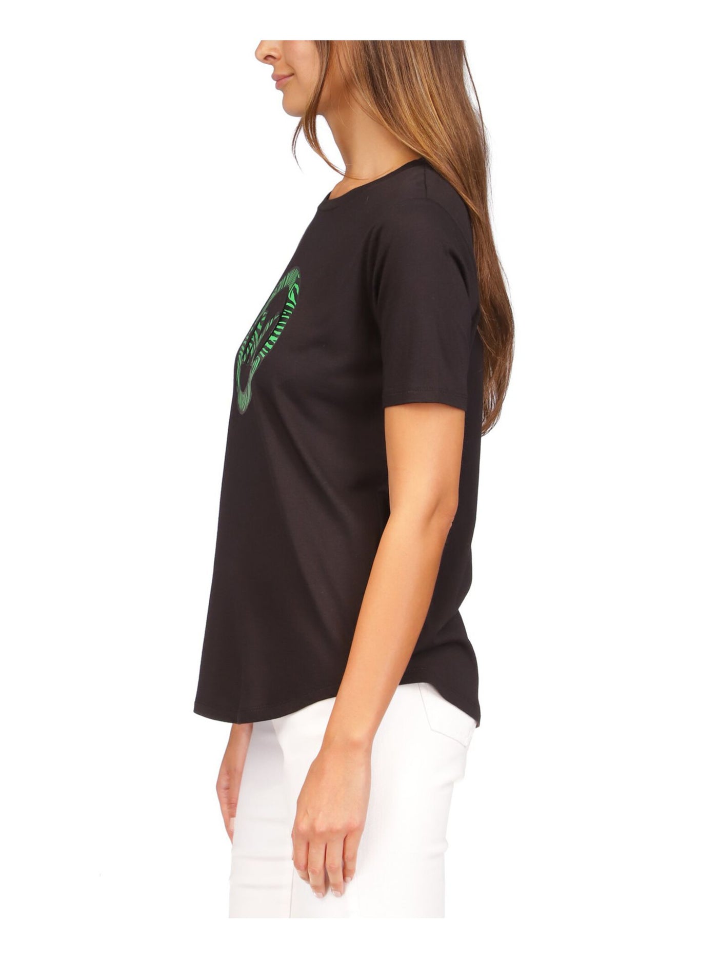 MICHAEL MICHAEL KORS Womens Black Logo Graphic Short Sleeve Crew Neck T-Shirt M