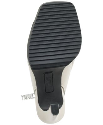 DKNY Womens Ivory Cut Out Heel Padded Malia Square Toe Block Heel Zip-Up Leather Dress Shootie M