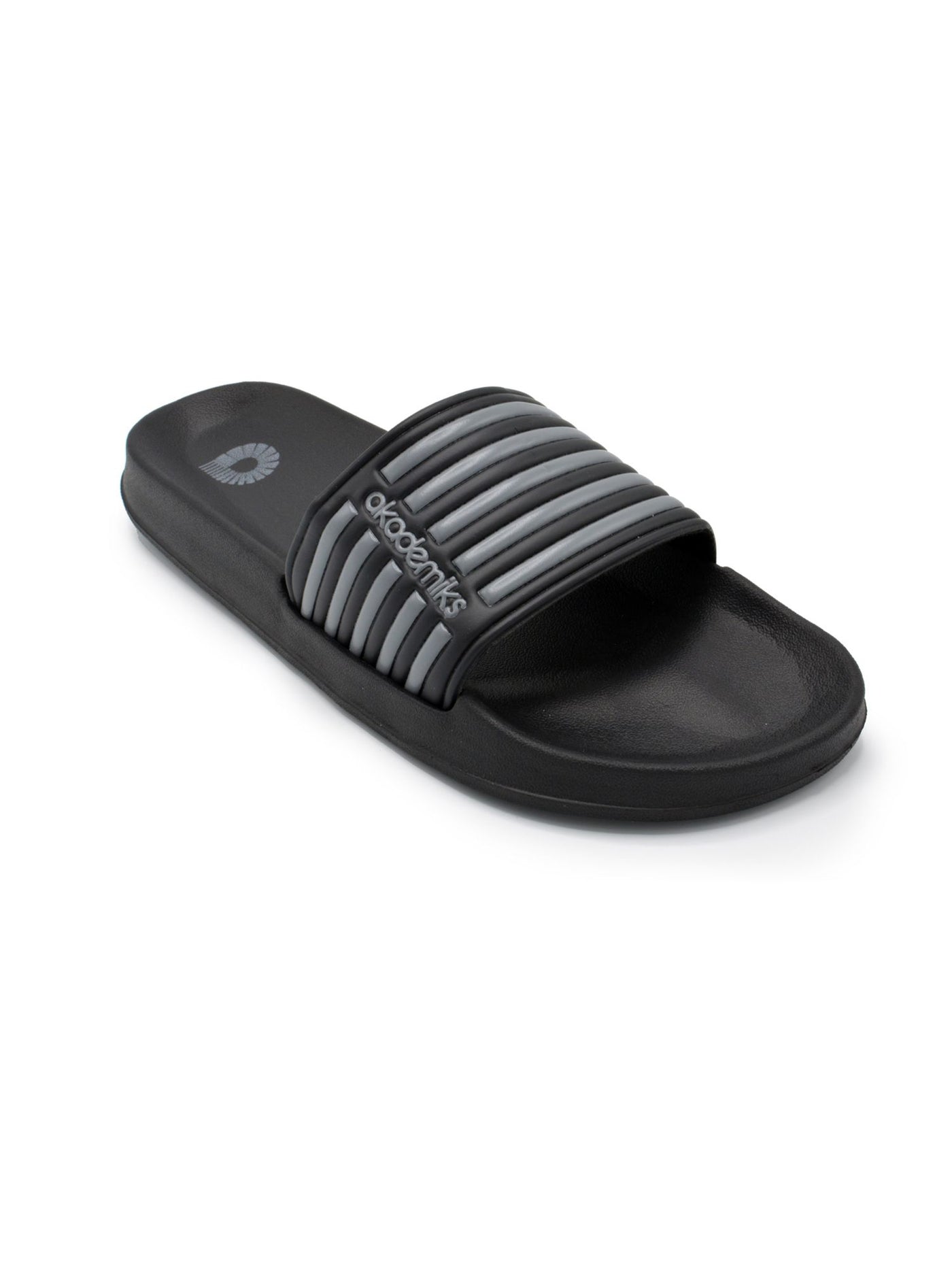 AKADEMIKS Mens Black Mixed Media Waterproof Flip 1.0 Open Toe Slide Sandals Shoes 43