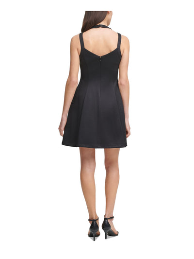 GUESS Womens Black Zippered Lined Sleeveless Halter Short Fit + Flare Dress 16