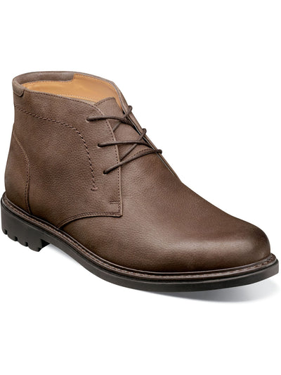FLORSHEIM Mens Brown Removable Insole Lug Sole Field Round Toe Block Heel Lace-Up Leather Chukka Boots 10.5 M