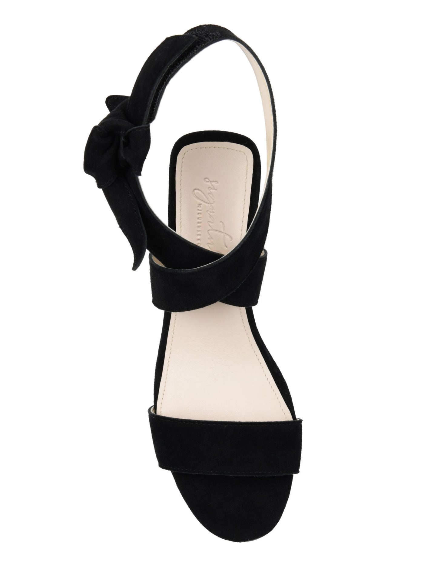 JOURNEE SIGNATURE Womens Black Cushioned Hether Open Toe Block Heel Leather Dress Heeled Sandal 8.5