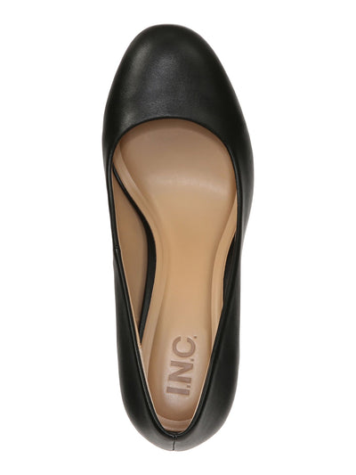 INC Womens Black Flexible Sole Cushioned Laurenne Round Toe Stiletto Slip On Dress Pumps Shoes 8.5 M