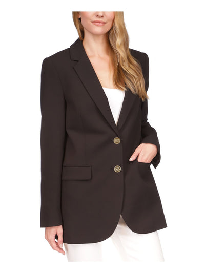 MICHAEL MICHAEL KORS Womens Black Pocketed Lined Notch Lapels Two-button Closure Wear To Work Blazer Jacket 0