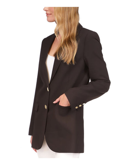 MICHAEL MICHAEL KORS Womens Black Pocketed Lined Notch Lapels Two-button Closure Wear To Work Blazer Jacket 4
