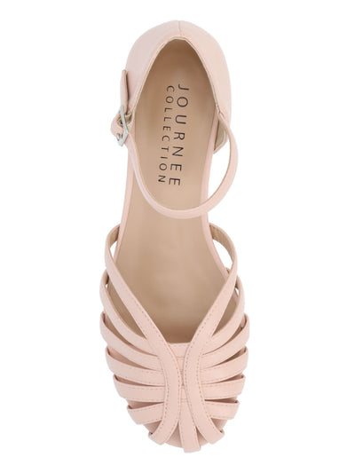 JOURNEE COLLECTION Womens Pink Fisherman Strappy Ankle Strap Padded Joannah Round Toe Buckle Dress Flats Shoes 8 M