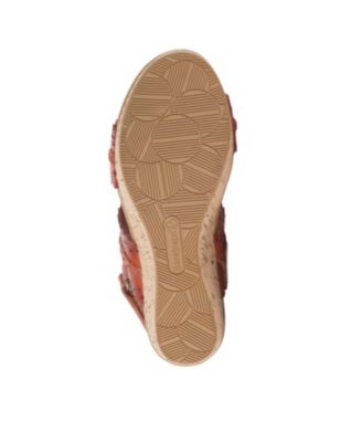 BARETRAPS Womens Brown 1" Platform Braided Slip Resistant Cushioned Cut Out Rene Round Toe Wedge Slingback Sandal M