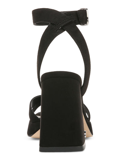 CIRCUS BY SAM EDELMAN Womens Black Ankle Strap Kaitlyn Square Toe Flare Buckle Heeled Sandal 8 M