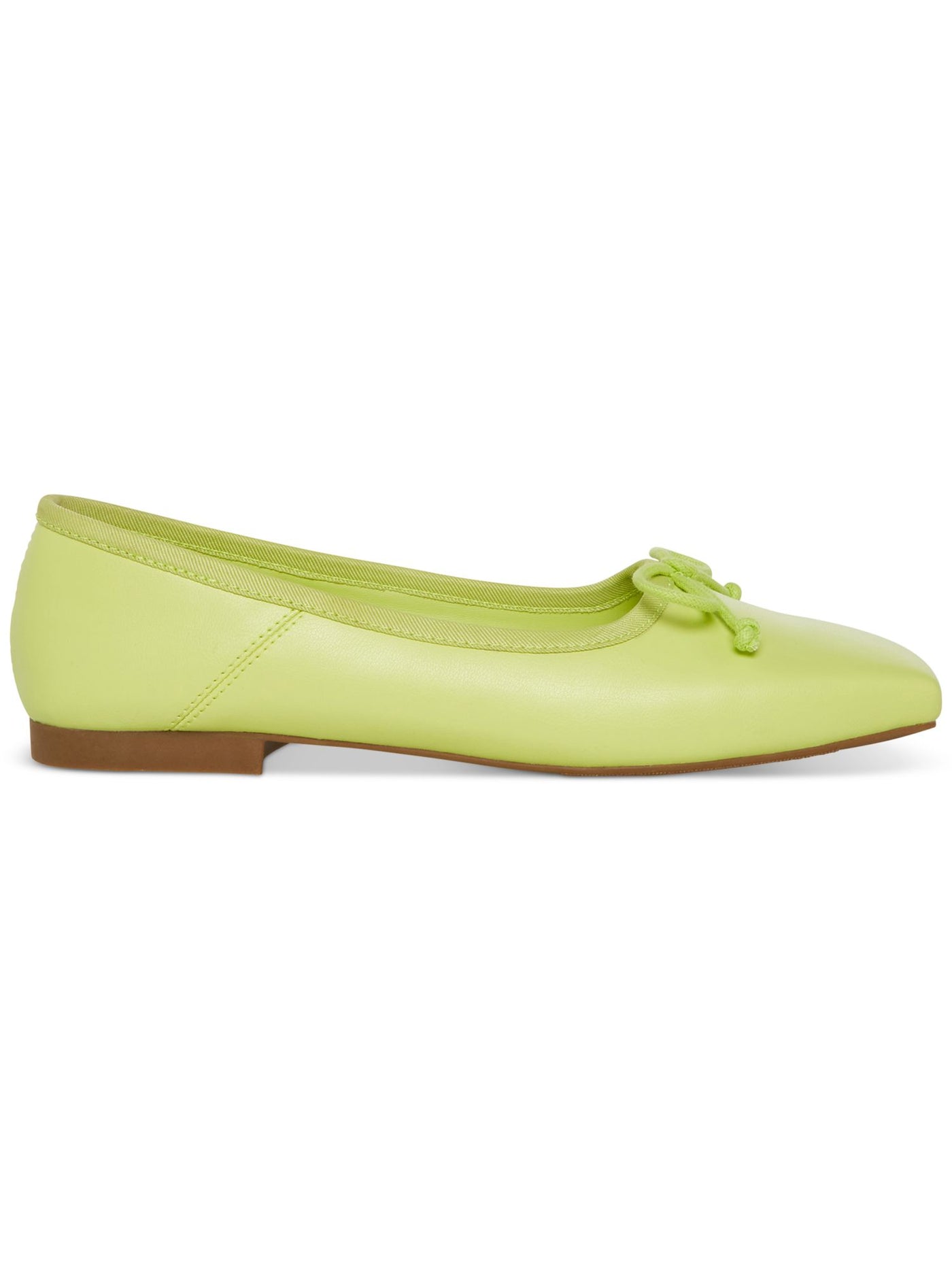 MADDEN GIRL Womens Green Snip Toe Bow Accent Padded Vineyard Square Toe Slip On Ballet Flats 7 M