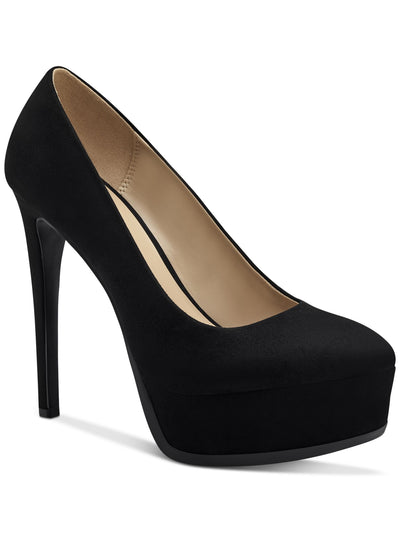 THALIA SODI Womens Black 1-1/2" Platform Padded Stasia Almond Toe Stiletto Slip On Dress Pumps Shoes 5 M