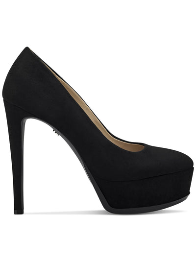 THALIA SODI Womens Black 1-1/2" Platform Padded Stasia Almond Toe Stiletto Slip On Dress Pumps Shoes 10 M