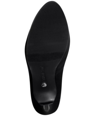 THALIA SODI Womens Black 1-1/2" Platform Padded Stasia Almond Toe Stiletto Slip On Dress Pumps Shoes M