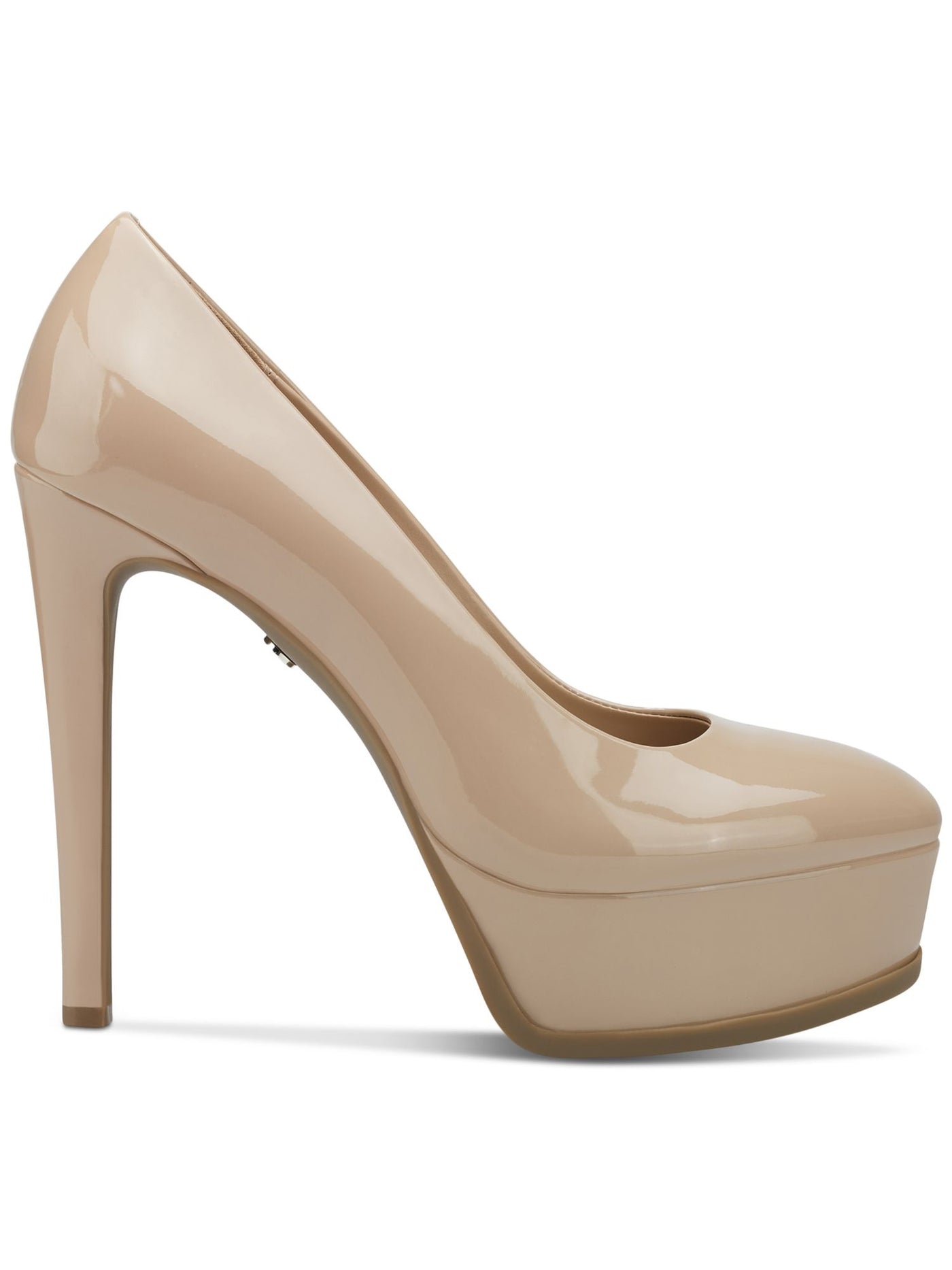 THALIA SODI Womens Beige 1-1/2" Platform Padded Stasia Almond Toe Stiletto Slip On Dress Pumps Shoes 10 M