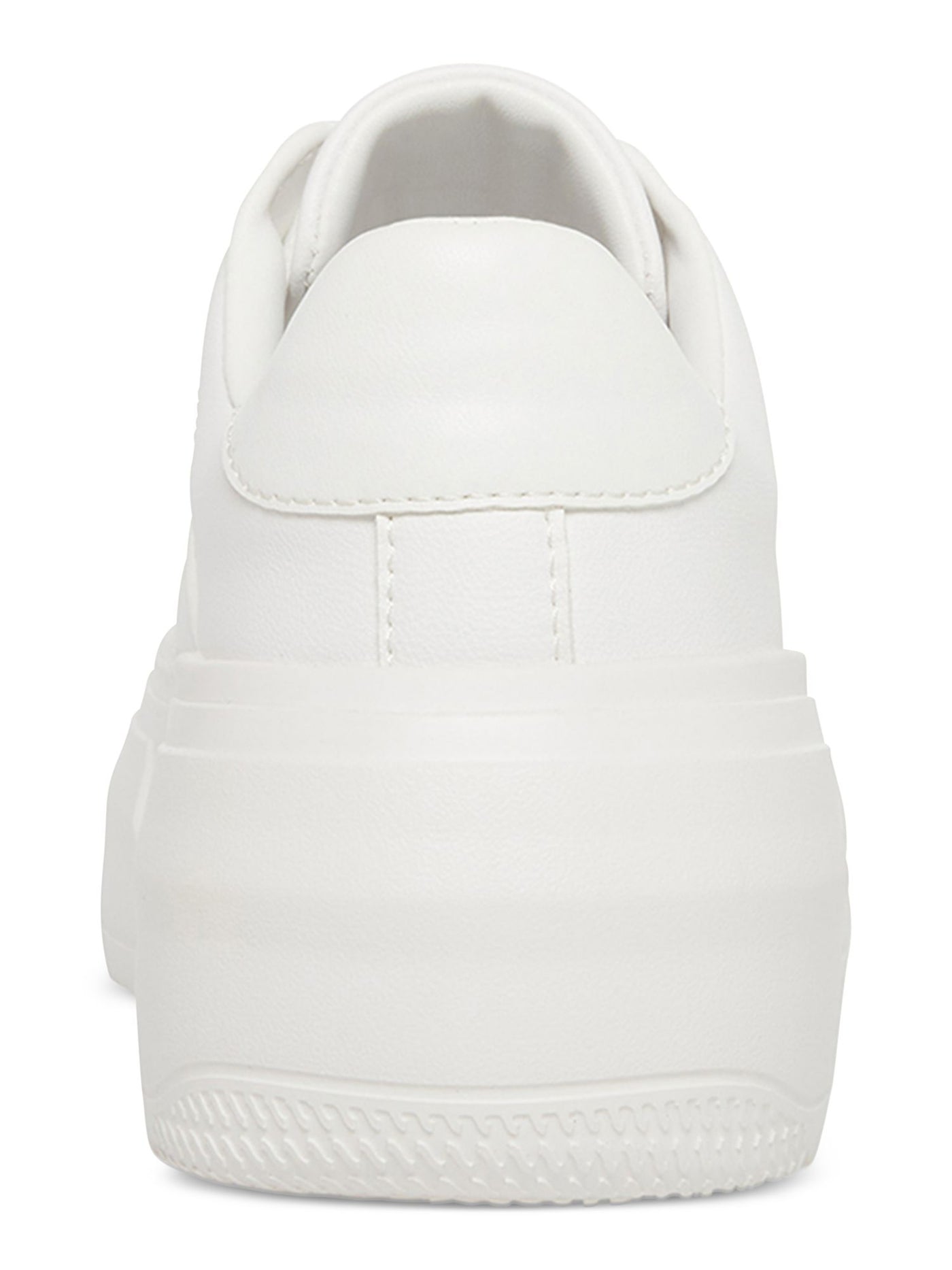 STEVE MADDEN Womens White 1-1/2" Platform Perforated Padded Perrin Round Toe Platform Lace-Up Sneakers Shoes 10 M