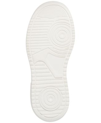 STEVE MADDEN Womens White 1-1/2" Platform Perforated Padded Perrin Round Toe Platform Lace-Up Sneakers Shoes M