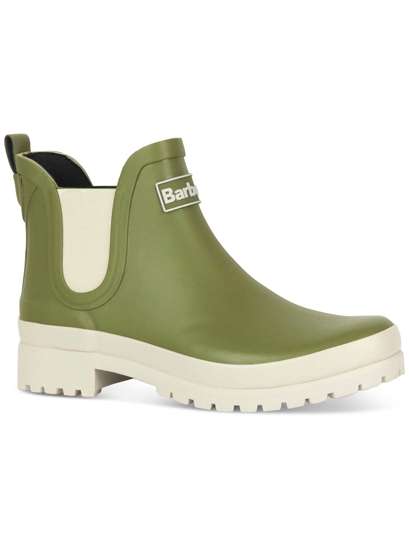 BARBOUR Womens Green Heel Pull-Tab Goring Water Resistant Mallow Round Toe Rain Boots 6