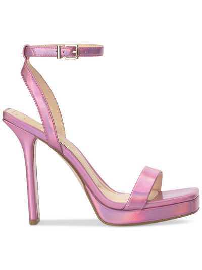 JESSICA SIMPSON Womens Pink Ankle Strap Cushioned Adonia Square Toe Buckle Dress Heeled Sandal 8.5 M