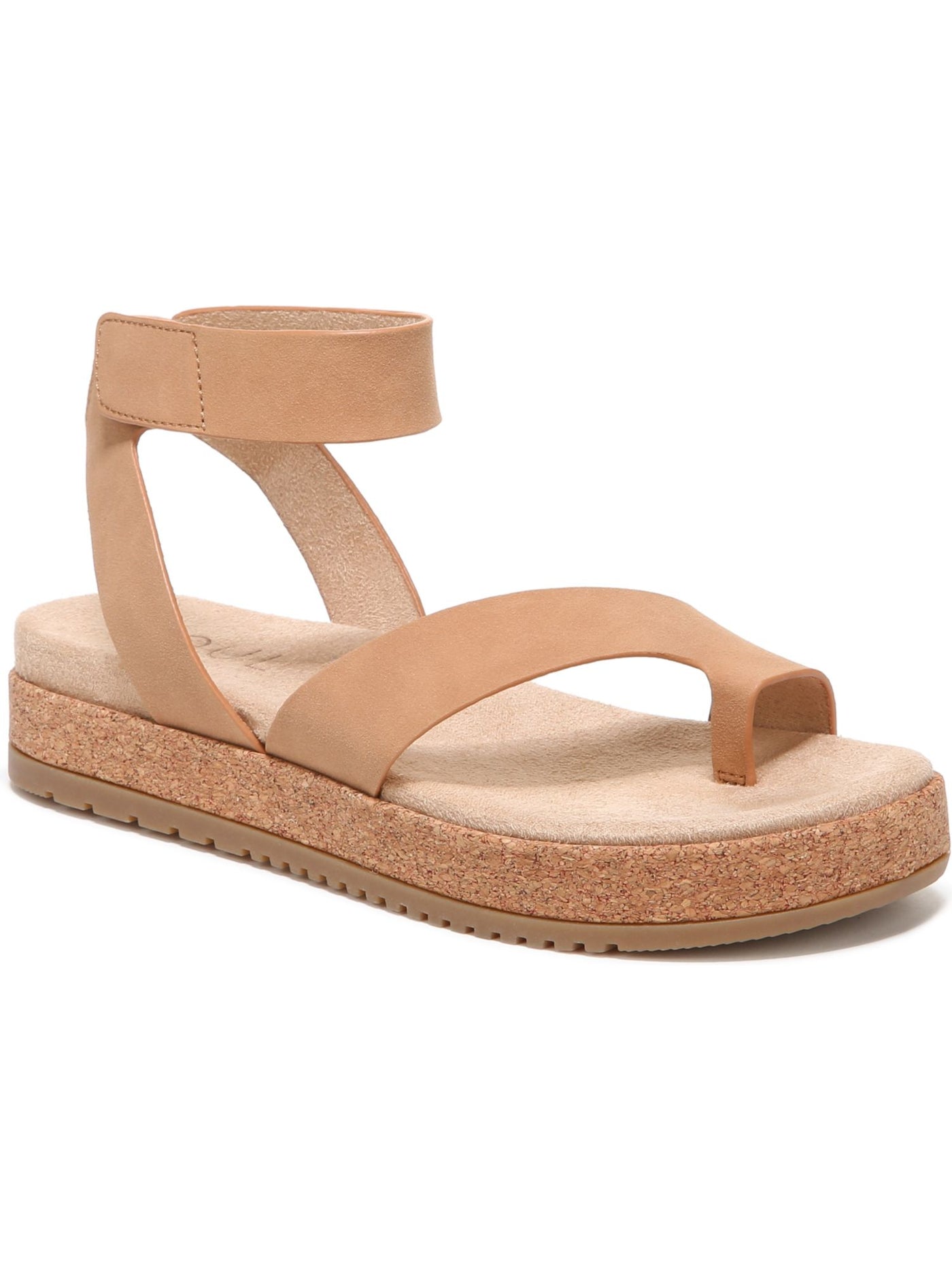 SOUL BY NATURALIZER Womens Brown Toe Strap Goring Ankle Strap Cushioned Divina Round Toe Platform Slingback Sandal 7 M