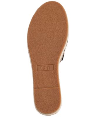 DKNY Womens Brown Padded Camillo Round Toe Platform Slide Espadrille Shoes