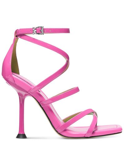 MICHAEL MICHAEL KORS Womens Pink Padded Strappy Imani Square Toe Sculpted Heel Buckle Leather Dress Heeled Sandal 11 M