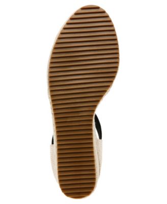 ANNE KLEIN Womens Black Mixed Media Elastic Ankle Strap Cut Out Treaded Stretch Padded Zuri Round Toe Wedge Slip On Espadrille Shoes M