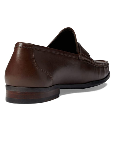 MARC JOSEPH NEW YORK Mens Brown Padded Lexington Round Toe Block Heel Slip On Leather Dress Loafers Shoes 7