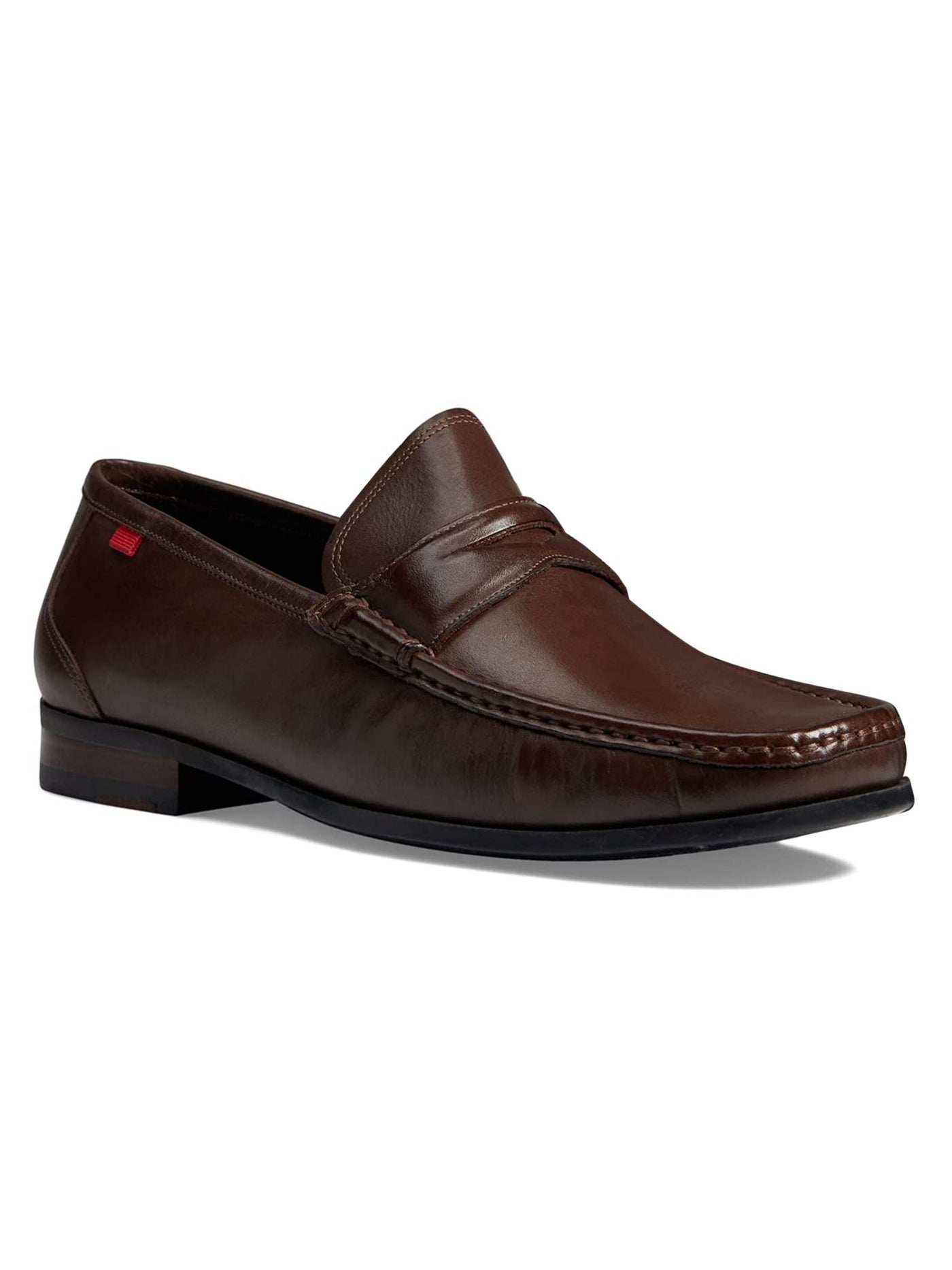 MARC JOSEPH NEW YORK Mens Brown Padded Lexington Round Toe Block Heel Slip On Leather Dress Loafers Shoes 7