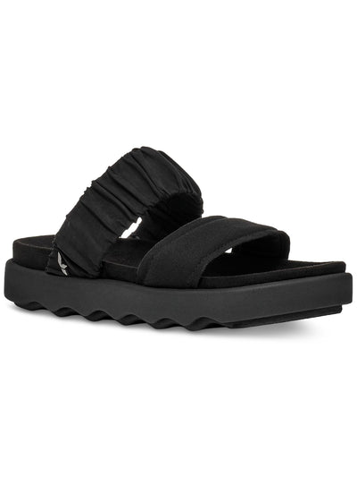 KOOLABURRA Womens Black Ruched Comfort Tayla Round Toe Platform Slip On Sandals Shoes 6