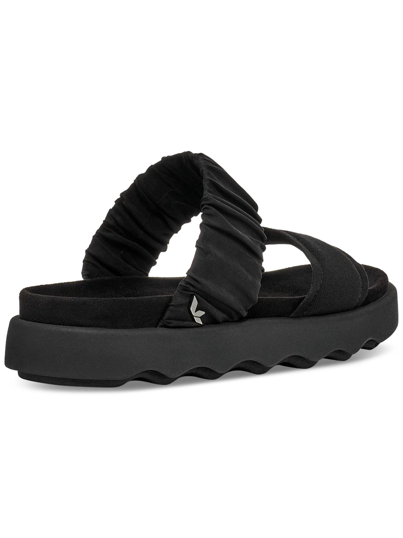 KOOLABURRA Womens Black Ruched Comfort Tayla Round Toe Platform Slip On Sandals Shoes 6