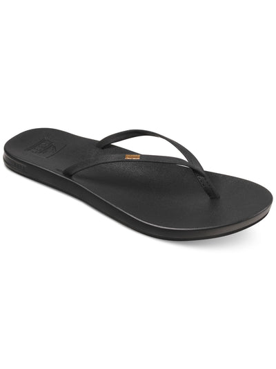 REEF Womens Black Arch Support Padded Cushion Slim Round Toe Slip On Flip Flop Sandal 9