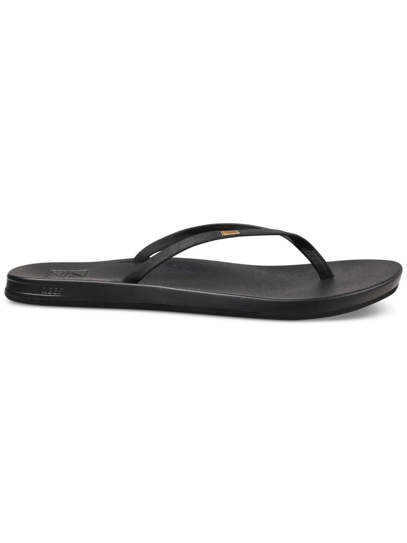 REEF Womens Black Arch Support Padded Cushion Slim Round Toe Slip On Flip Flop Sandal 9