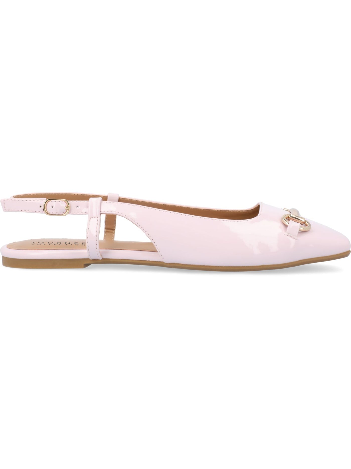 JOURNEE COLLECTION Womens Pink Metallic Hardware Padded Ceecy Square Toe Buckle Slingback 8