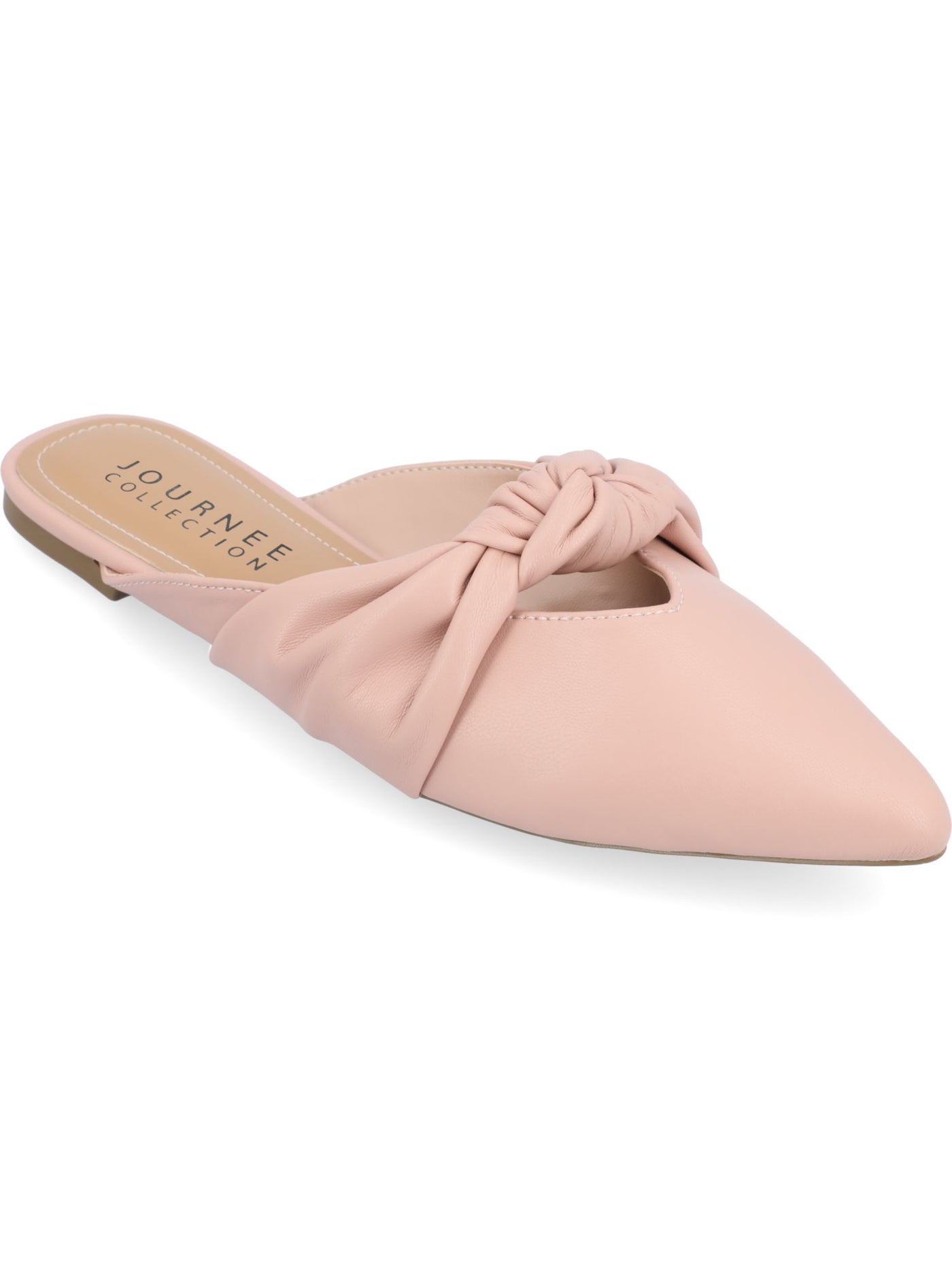 JOURNEE COLLECTION Womens Pink Knotted Padded Salinn Pointed Toe Slip On Mules 8