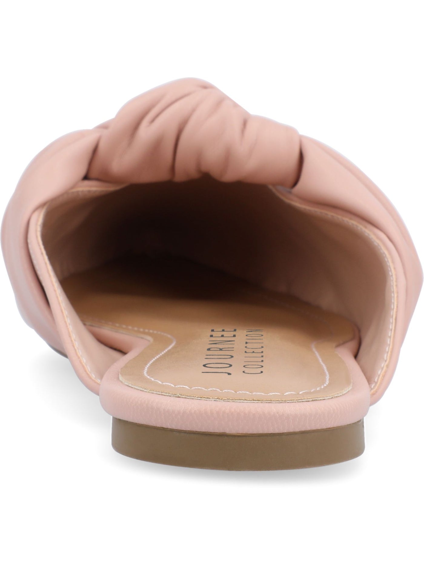 JOURNEE COLLECTION Womens Pink Knotted Padded Salinn Pointed Toe Slip On Mules 8