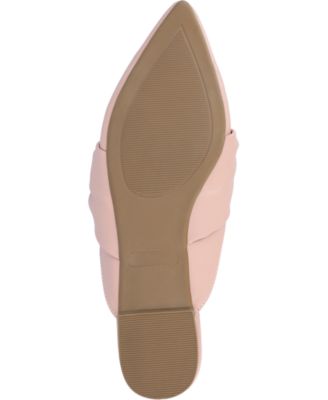 JOURNEE COLLECTION Womens Pink Knotted Padded Salinn Pointed Toe Slip On Mules