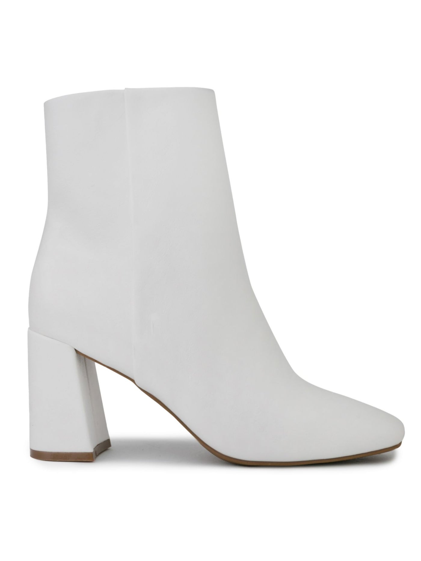 SUGAR Womens White Cushioned Goring Element Square Toe Block Heel Zip-Up Dress Booties 8 M