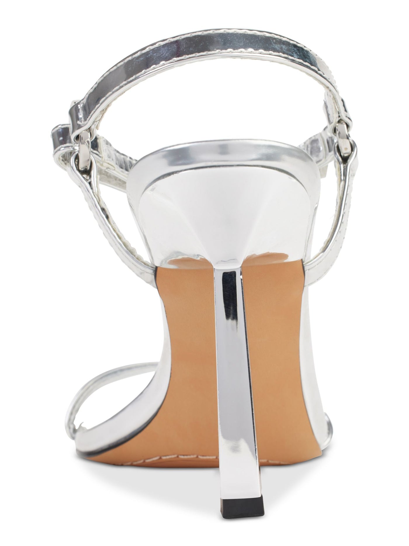 DKNY Womens Silver Ring Hardware Padded Rance Square Toe Stiletto Dress Heeled Sandal 7 M