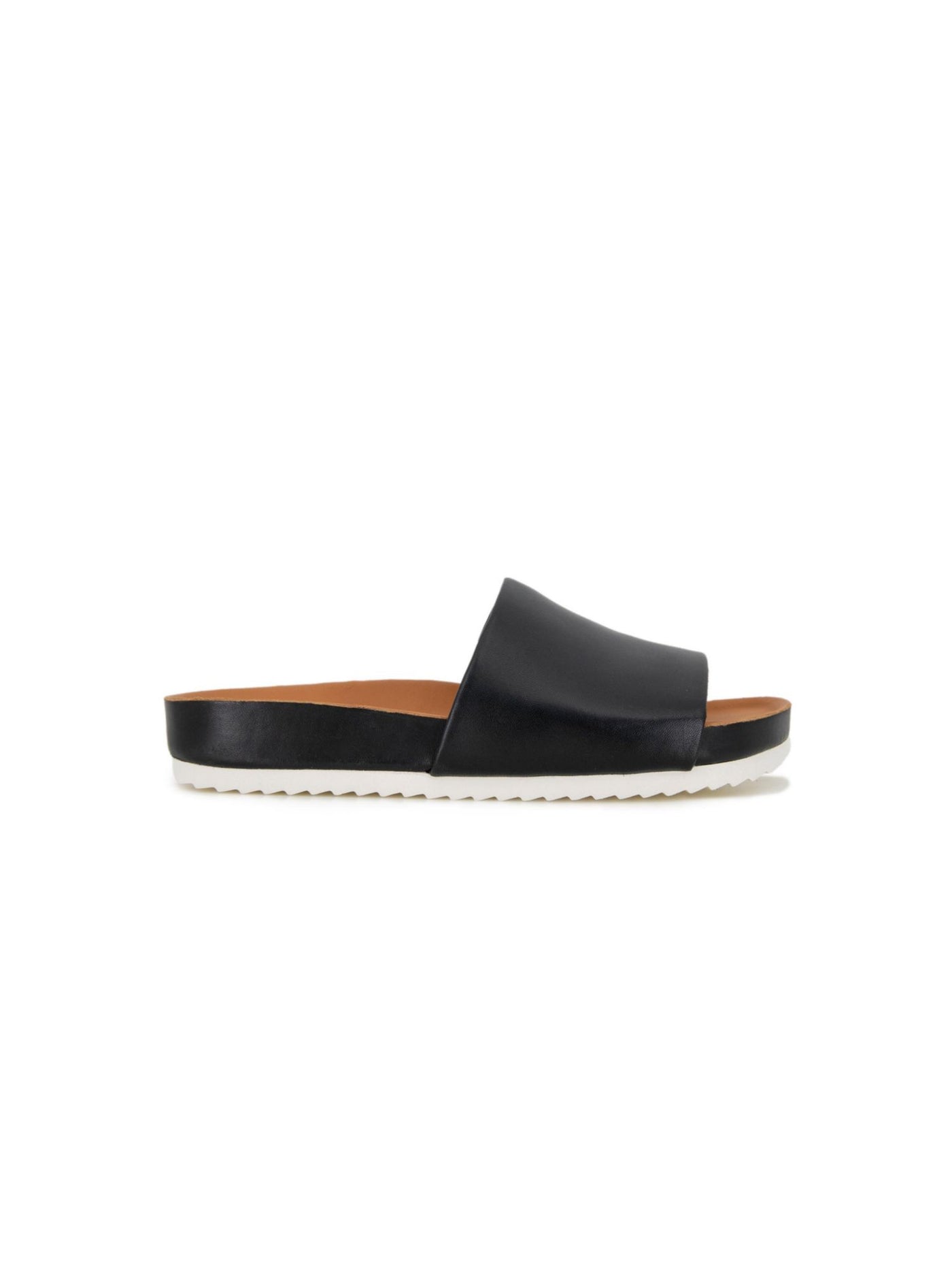 GENTLE SOULS KENNETH COLE Mens Black Padded Goring Comfort Montauk Round Toe Platform Leather Slide Sandals Shoes 13