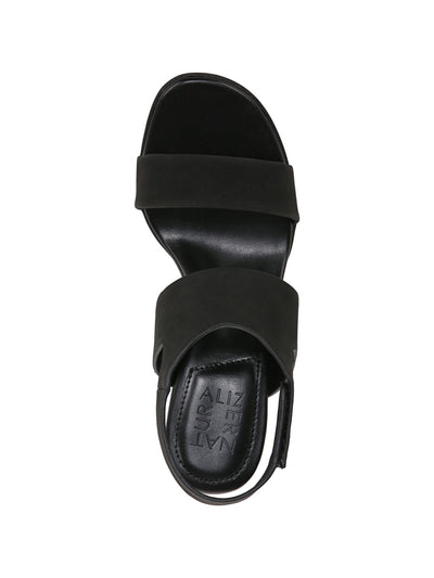 NATURALIZER Womens Black Non Slip Flexible Ankle Strap Padded Trace-ankle Round Toe Block Heel Slingback Sandal 6 M