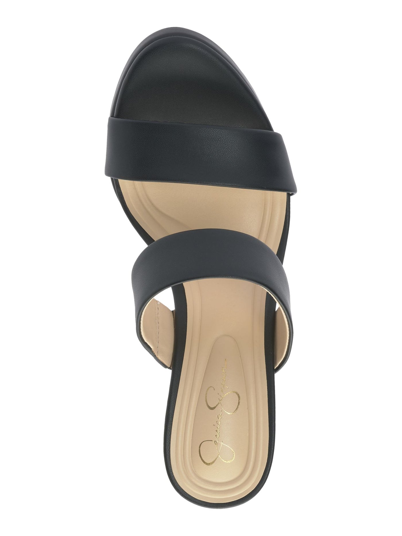 JESSICA SIMPSON Womens Black 1" Platform Goring Padded Diza Round Toe Sculpted Heel Slip On Dress Heeled Sandal 10 M