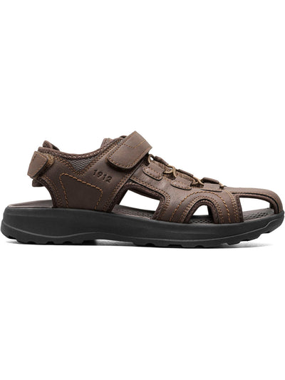 NUNN BUSH Mens Brown Comfort Lightweight Cut Out Huck Round Toe Wedge Slingback Sandal 13 M